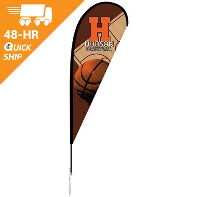 48 - Hour 6' Single Reverse Teardrop Banner w/Hardware Set