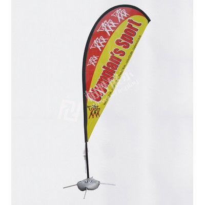 7' Single Sided Fiber Glass And Aluminum Teardrop Flags