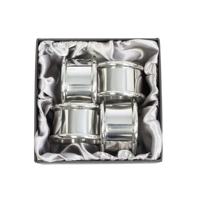 Set of 4 Pewter Napkin Rings