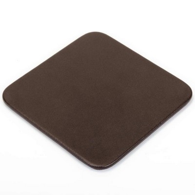 4" Classic Chocolate Brown Leatherette Square Coaster