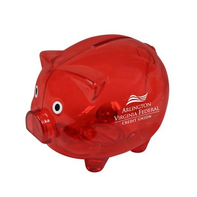 5"x4" Red Piggy Bank