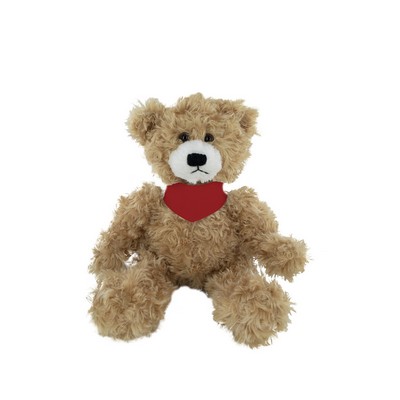 soft plush Beige Brandon Bear with bandana