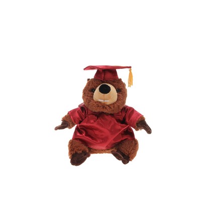 Soft Plush Beaver with Graduation Cap and Gown