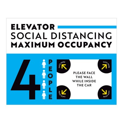 Social Distancing Elevator Sign Style 20 - (5"x7")