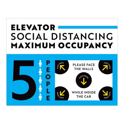 Social Distancing Elevator Sign Style 21 - (11"x14")