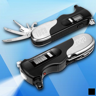 9-in-1 Multifunctional Tire Gauge w/Flashlight