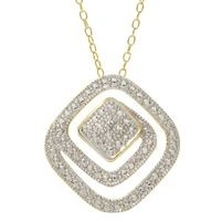 Jilco Inc. 14K Yellow Gold Diamond Geometric Necklace