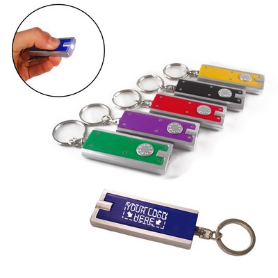 Rectangle Plastic LED Key Chains Flashlight