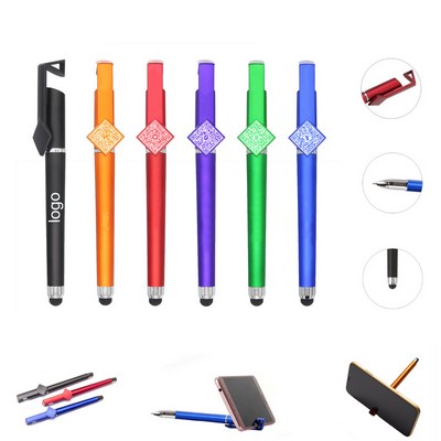 Multi-function 3 in 1 Cellphone Holder Stylus Ballpoint Pen