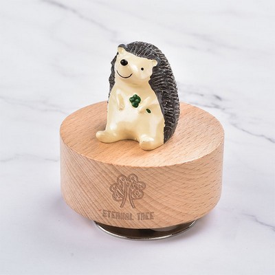 Little Hedgehog Music Box W/ Rotating Metal Base