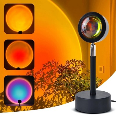 180 Degree Rotation Sunset Lamp Projection Led Night Light for Home Party Living Room Bedroom Decor