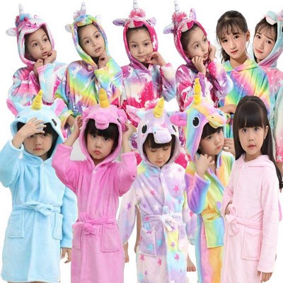 Soft Unicorn Hooded Galaxy Bathrobe