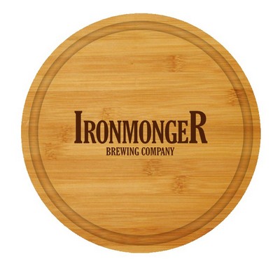 10.5" Round Bamboo Cutting Board with Juice Groove