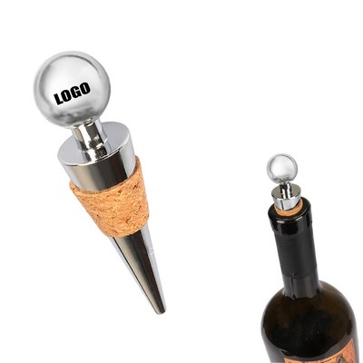 Ball Top Wine Oak Cork Bottle Stopper