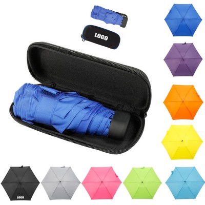 Mini Portable Folded Umbrella w/Case