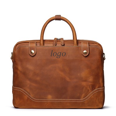 Handmade Buffalo Leather Briefcase Laptop Bag