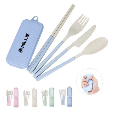 Foldable Wheat Straw Tableware Set