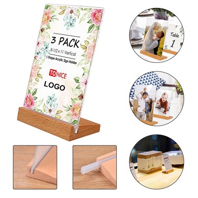 L shaped Table Menu Display Stand