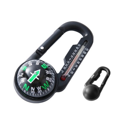 Compass Carabiner With Thermometer