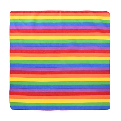 Pride Rainbow Stripe Cotton Bandana