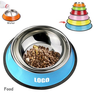 33cm Colorful Steel Pet Treat Bowl Food Tray