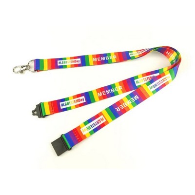 3/4 x 36 Full Color Polyester Lanyard with Safety Breakaway