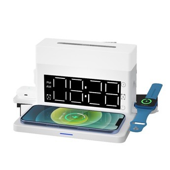 Wireless Charging Station with Alarm Clock and Night Light