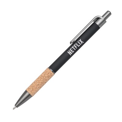 Otto Aluminum Pen w/Cork Grip - Black