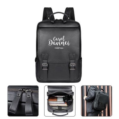 Black Vintage Genuine Leather Backpack