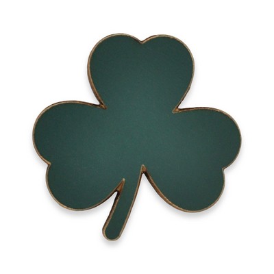 Green Shamrock Wood Pin