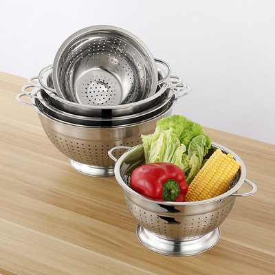 Stainless Steel Drain Basket For Fruit / Vegetable