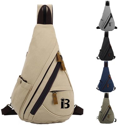 Canvas Small Crossbody Backpack Casual Daypack for Men Women