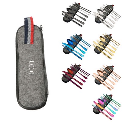 Portable Travel Utensils Set With Case