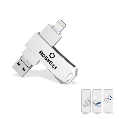 16 GB 3-in-1 Rotatable USB Flash Drive