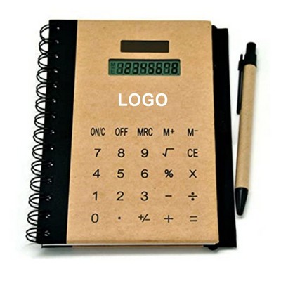 Personal Notebook w/Pen & Solar Calculator