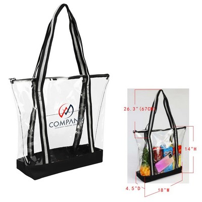 Clear totes with dual carry handles (14"H x 18"W x 4.5"D)