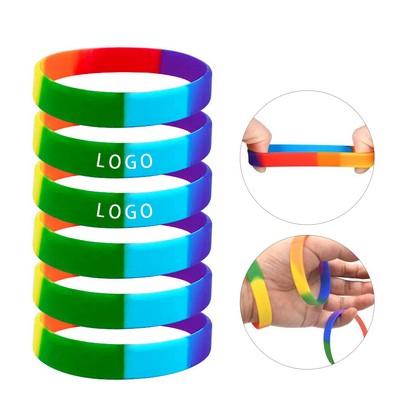 Rainbow Silicone Wristband