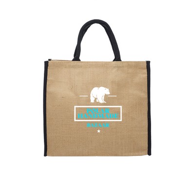 Eco Valley Jute Tote Bag (2 Color Imprint)