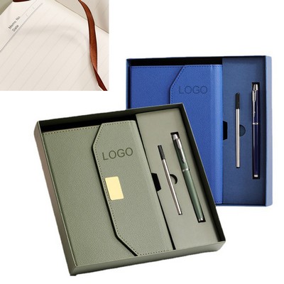 A5 Leather Notebook & Pen Gift Set