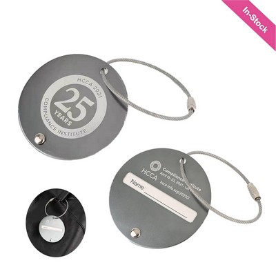 Round Aluminum Luggage Tag