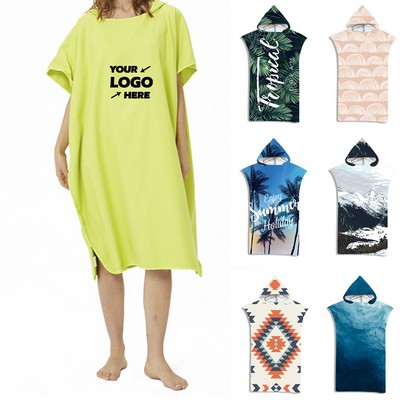 Quick Dry Surf Poncho Changing Robe with Hood