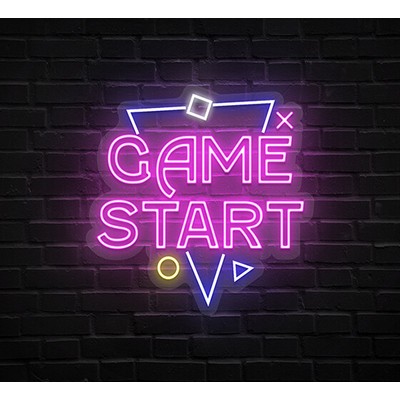 Game Start Neon Sign (26" x 26")