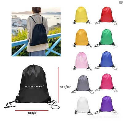 420D Polyester Drawstring Sports Shoulder Bag