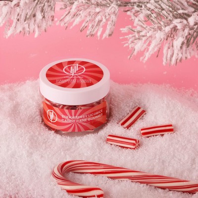 Strawberry Licorice Candy Cane Gummies: Small Jar