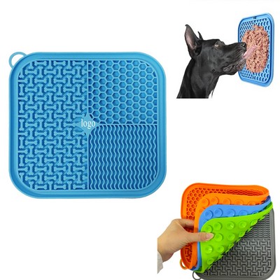 Silicone Slow Feeder Pet Mat With Suction Cups