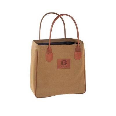 Coors Tote Bag w/Pinched Leather Handles (Waxed Canvas)