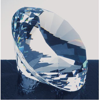 Diamond Crystal paperweight, 3 1/8" w x 2 1/4"h