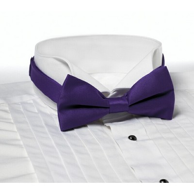 Purple Banded Bow Tie