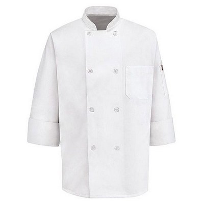 Red Kap® Eight Pearl Button White Chef Coat w/Pocket