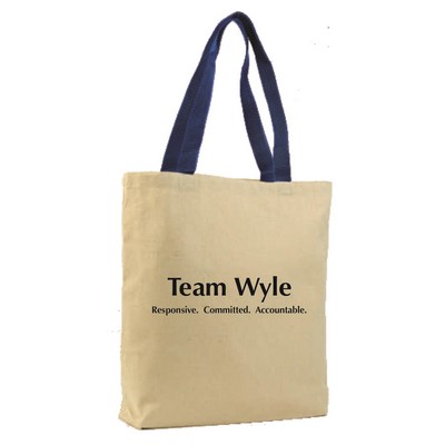 Q-Tees Promotional Tote Bag W/ Colored Handles